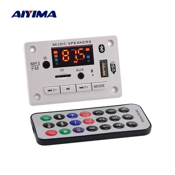 AIYIMA Bluetooth 5.0 Decodificador Placa de Áudio do Leitor de MP3 WMA WAV, FLAC, APE Módulo USB FM TF Rádio Entrada AUX Suporte de Gravação 12V