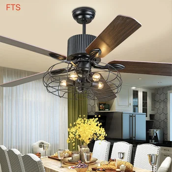 American lustre retro ventilador de teto, luz de sala de jantar, sala de estar, ventoinha lustre de Konoha ventilador elétrico lustre 