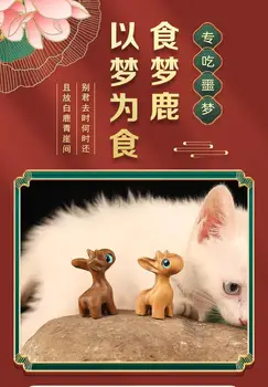 Argentina Verde Sândalo Sonho Veado Sorte Veado-Mão-feito Pingente Mini Animal Bonito Feng Shui Decoração de peso de papel de Presente de Natal