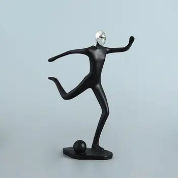 [Artesanato] Abstrato Moderno Escultura de Esportes de futebol jogador de Futebol modelo figura Estátua de Arte de Escultura escultura Decoração de Casa