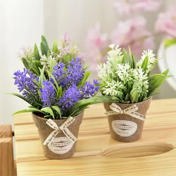 Artificial, Falso Grama com Flores de Plástico Pote Bonsai Grama Vaso de Flores para Casamento Rústico Festa de Jardim Fazenda Decoração