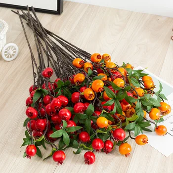 Artificial, fruto de Espuma Pomegramate ramo de 9 mini frutas 64cm estilo Nórdico Casa Jardim decoração do escritório Valentim Buquê de flores