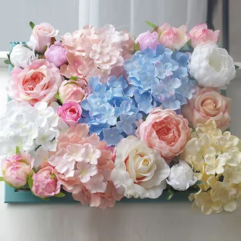 Artificial Hortênsia Peônia Cabeça de Seda Rosa DIY Grinalda de Flores de Casamento de Parede Home Hotel pano de Fundo da Decoração Falso Flor Decoração para uma Festa