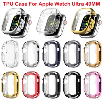 Assista Case para Apple Relógio Ultra 49mm Protetor de Tela TPU Todo o Amortecedor Tampa de Proteção para o iwatch Ultra 49mm