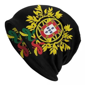 Bandeira de Portugal Imprimir Rosto Bonnet Chapéu de Tricô Chapéus Homens Mulheres Fresco Unisex Brasão de Armas da República portuguesa Inverno Quente Beanies Pac