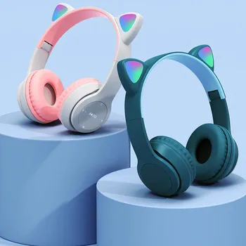 Bluetooth 5.0 Fones De Ouvido Grandes Ouvido Do Gato Jogos De Fone De Ouvido Fone De Ouvido Com Fio Gamer Esporte Aparelhagem Hi-Fi Esportes Fones De Ouvido Sem Fio Blutooth Fones De Ouvido