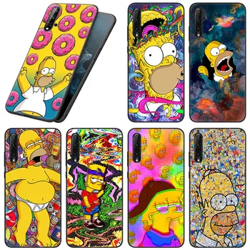 Bonito Os Simpsons Preto Caso De Telefone Huawei Honor X7 X8 X9 5G 30i 20 20E 10i 7S 8A 8S 8C 8X 9A 9C 9 X Pro 10X Lite Capa Mole