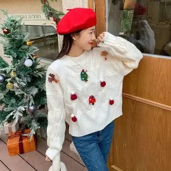 Camisola do natal pulôver de outono e inverno coreano 2022 design estrangeiros vestindo solta de manga comprida camisola camisola feminina