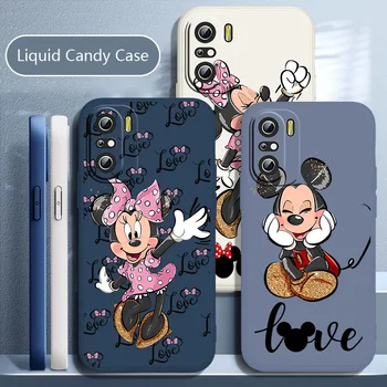 Cartoon Art Pintura Mickey Mouse Caso De Telefone Xiaomi Redmi K50 K40 10X 10 9T 9AT 9A 9C 9 8A 8 7 6A 5A Pro Líquido Corda Macia