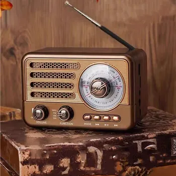 Clássica europeia de rádio FM sem fio Bluetooth alto-falante portátil coluna estéreo com subwoofer mobile cartão de telefone de casa retro mini speake