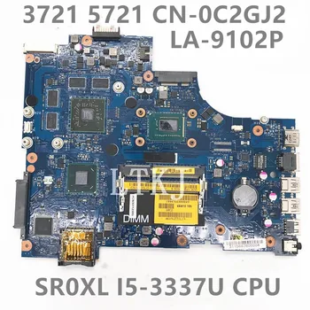 CN-0C2GJ2 0C2GJ2 C2GJ2 de Alta Qualidade da placa-mãe Para 3721 5721 Laptop placa-Mãe VAW11 LA-9102P W/ SR0XL I5-3337U de CPU de 100% Testado