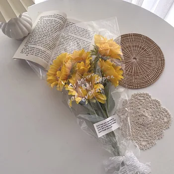 Cutelife Nórdicos Girassol Decoração De Seda, Flores Artificiais Artificial De Alta Qualidade Flores Secas Buquê De Casamento Falso Flores