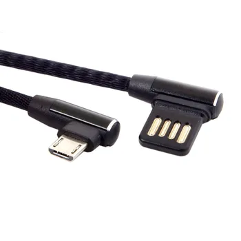 CY Micro USB 5Pin para a Esquerda, para a Direita em Ângulo de 90 Graus USB 2.0 Cabo de Dados com capa para Tablet e Telefone 15cm