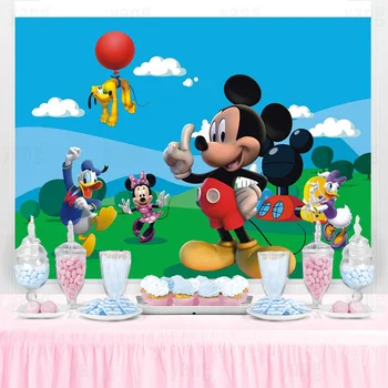 De Disney Do Minnie Do Mickey Mouse Daisy Parque De Diversões Pano De Fundo Da Fotografia Aniversário De Fundo Para Festas De Meninos Meninas Decoração