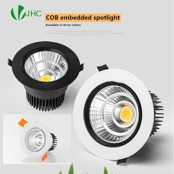 Dimmable AC85V-265V 5W7W9W12W15W18W25W30W lâmpada de teto LED, lâmpada incorporada spotlight do DIODO emissor de luz