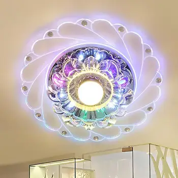 DIODO emissor de Luz de Teto de Cristal Circular Mini Lâmpada do Teto Luminarias Rotunda de Luz para a Sala de estar, Corredor, Corredor, Cozinha