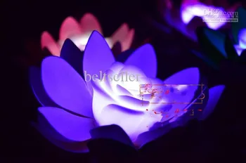 Diâmetro 17 cm Artificial LED Flutuante Flor de Lótus da Lâmpada Colorida Com Alterada Luzes Para Festa de Casamento, Decorações de Suprimentos