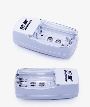 Doublepow bateria carregador pode carregar pilhas AA, AAA e 9V recarregável carregador de bateria 2 slot de Ni-CD, Ni-MH bateria carregador