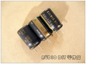 ELNA Ouro Preto SILMIC Matte 1uF50V 50V1uf de Áudio Capacitor Eletrolítico