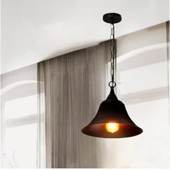 Europeia vintage em ferro preto com chapéu de design luzes pingente Indústria de estilo de LED E27 levou travar lâmpadas para a sala de jantar e varanda&escadas CYDD008B