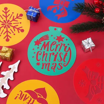 Feliz Natal floco de Neve DIY Camadas Estênceis Pintura Scrapbook Colorir Relevo Álbum Decorativas Modelo