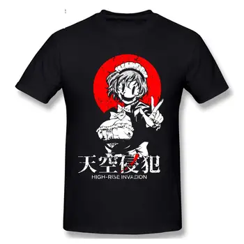 High Rise Invasão de Limpeza Máscara de Anime T-Shirts para os Homens de Qualidade Superior, de Manga Curta, Camisetas de Algodão em torno do Pescoço T-Shirts Tees