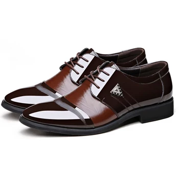 Homens Sapatos Estilo Britânico De Negócios Formais, Sapatos De Couro De Homens Luxo De Festa De Casamento Sotaque De Oxford Sapatos Elegantes Sapatos De Homem