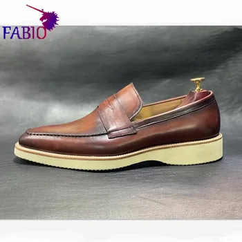 Importado francês sapatos de couro para calçados masculinos de Couro para homens de negócios sapatos de Couro para homens de terno