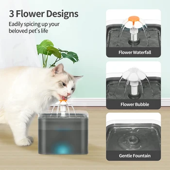 Inteligente Automático Fonte de Água Capacidade 2L Com Luz LED Bebedor USB Pet, Dispenser de Água Com Circulação de Filtring Para o Cat Dog