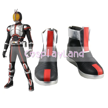 Kamen Rider Masked Rider Faiz Cosplay Botas Sapatos Homens Sapatos De Traje Personalizado Acessórios Festa De Halloween Sapatos