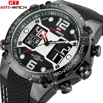 KAT-ASSISTIR Esportes Relógios Impermeável Relógio relógios para Homens Militar de Alarme Digital Cronómetros LED Relógio Masculino