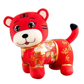 Lindo Tigre de Pelúcia Boneca Brinquedo Macio Bonito Expressão PP Algodão, Recheado de Boneca, Em 2022, Ano Chinês Vermelhos da Mascote do Tigre de Pelúcia