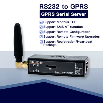 Menor Elfin-EG10 Porta Serial do Dispositivo se Conectar à Rede Modbus TPC a Função IP RJ45 RS232 para GSM GPRS Servidor Série