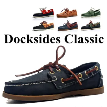 Mens Casual de Couro Docksides Deck Laço Moccain Barco Sapatos Sapatos de Condução de Moda Unissex Tamanho Plus 22Colors sapatos feitos à mão