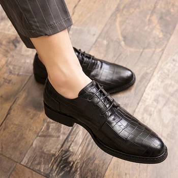 Mens Formal, Sapatos Elegantes de Couro Oxford Sapatos para Homens italiana, Sapatos Clássicos Sapatos de Escritório Homens de Preto Marrom EUR Tamanho 38-47