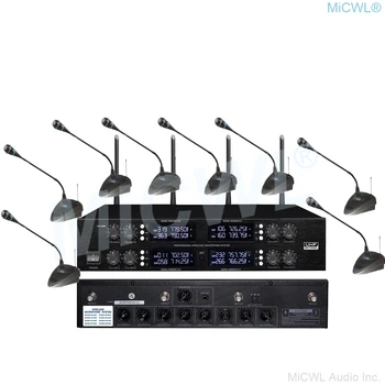 MiCWL Digital sem Fio 8 Desktop Microfones Gooseneck Tabela de Conferência, Sistema de 8 XLR