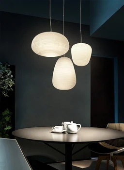 Nordic Branco Bola de Vidro do Pendant Luzes LED Moderna Sala de estar Hanglamp luminária Restaurante Bar Corredor Bolha Bola Luminária