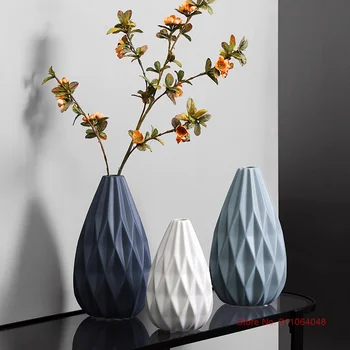 Nordic Geométricas Origami De Cerâmica, Vaso De Flor Para Casa Ornamentos Simples Sala De Estar Decoração Do Restaurante Acessórios Modernos Vasos
