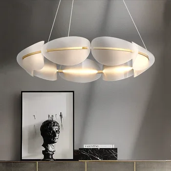 Nordic sala de LED iluminação do candelabro interior moderno acrílico hanging lamp simples e leve de luxo-bar quarto lustre