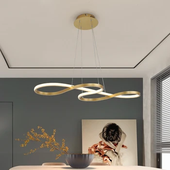 Novo e Moderno led luzes pingente para a barra de jantar, sala de estar, escritório, loja led pendurado luminária luminária de café/branco/gold concluído