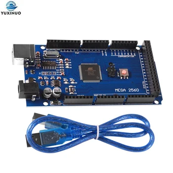 Novo MEGA2560 MEGA 2560 R3 (ATmega2560-16AU CH340G) AVR Conselho de Desenvolvimento Compatível Microcontrolador Cartão + Cabo USB para Arduino
