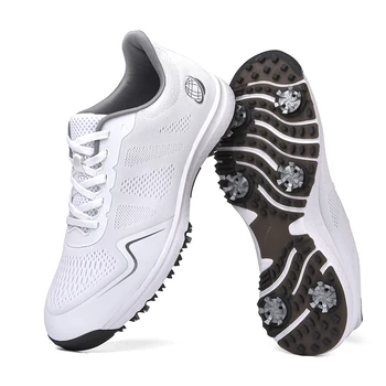 Novo Respirável Sapatos De Golfe Homens Picos De Golfe Do Tênis Ao Ar Livre Peso Leve Calçado Antiderrapante Golfistas De Andar De Tênis