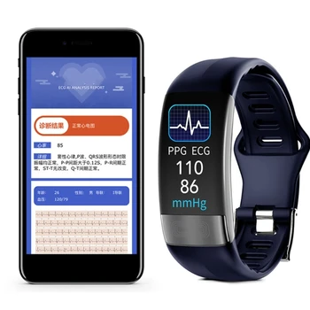 P11-Mais Inteligente Pulseira Corpo Monitor de Temperatura Inteligente Pulseira de ECG-PPG Smart Watch frequência Cardíaca Pressão Arterial Pulseira H8WD