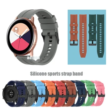 Para Samsung Galaxy Watch Active 2 / Watch4 20mm 22mm Banda de Silicone Esporte Correia de Substituição da Pulseira