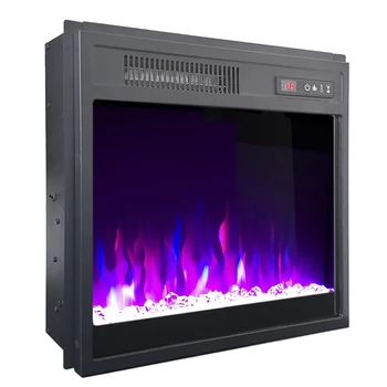 pequeno decorativos televisão de vidro temperado de uso durável parede inserir lareira elétrica com led 3d fogo de chama efecto