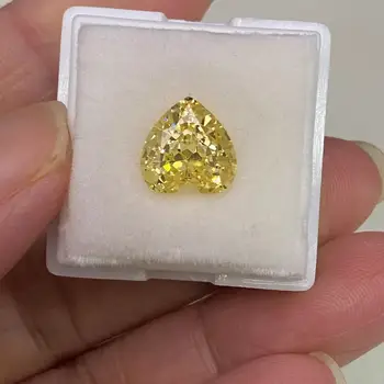 Pirmiana 6A Forma de Coração de Zircônia Cúbicos de Pedras Preciosas Diamante Amarelo Solta a pedra preciosa para Fazer Jóias