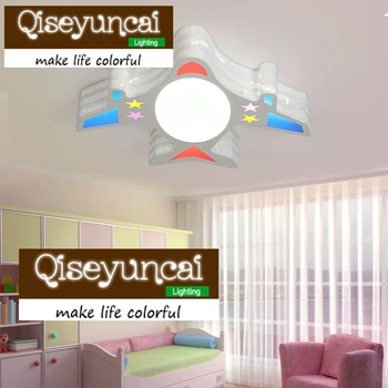 Qiseyuncai Moderno, minimalista e criativo crianças da sala dos desenhos animados de aeronaves LED olho-luz de teto lâmpada quente menino iluminação do quarto