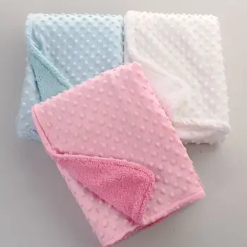 Recém-Nascido Panos Cobertor Térmico De Lã Macio Cobertor De Inverno Sólido Algodão Crianças Colcha Infantil De Acessórios De Cama, Coisas De Bebê