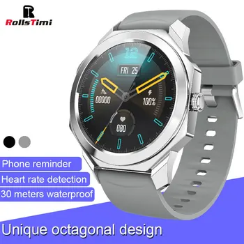 Rollstimi Smart Watch Homens Senhora relógio de Desporto da pressão Arterial de Sono de Monitoramento de Fitness tracker Android ios pedômetro Smartbracelet