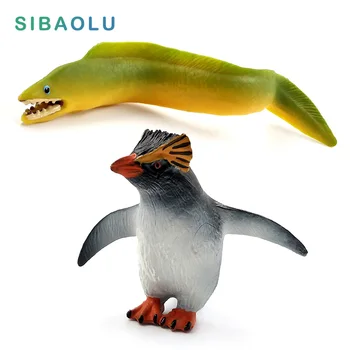 Simulação de Pequeno mar Enguia, Peixe Penguin Modelo Animal miniatura jardim figura casa, decoração, acessórios de decoração de Pvc de fadas Figurine